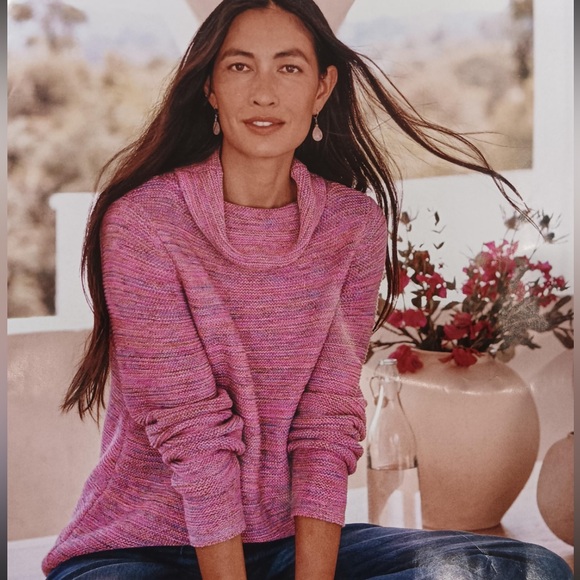 J. Jill Magenta Cowl Neck Knit Sweater in Pink/Purple - Picture 2 of 11